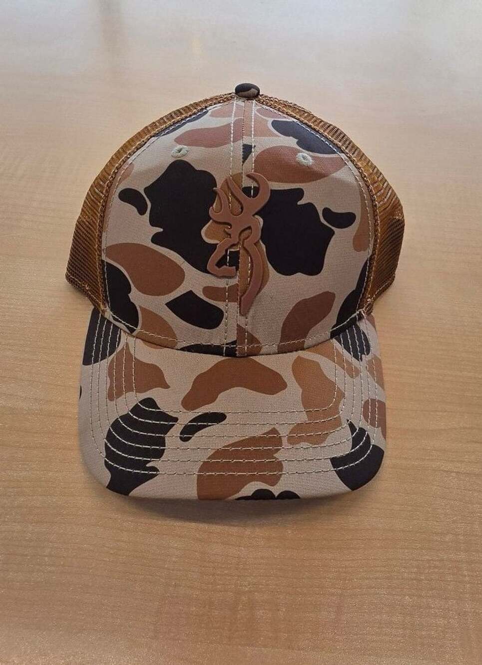 Browning Camouflage Trucker Hat One Size Fits All Brown Mesh Back